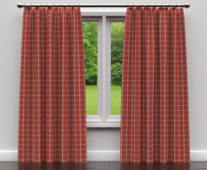 D136 Plaid Brick Windowpane Red & Burgundy Charlotte Fabrics