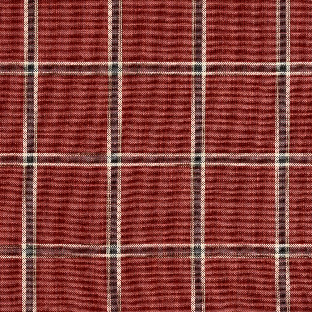 D136 Plaid Brick Windowpane Red & Burgundy Charlotte Fabrics