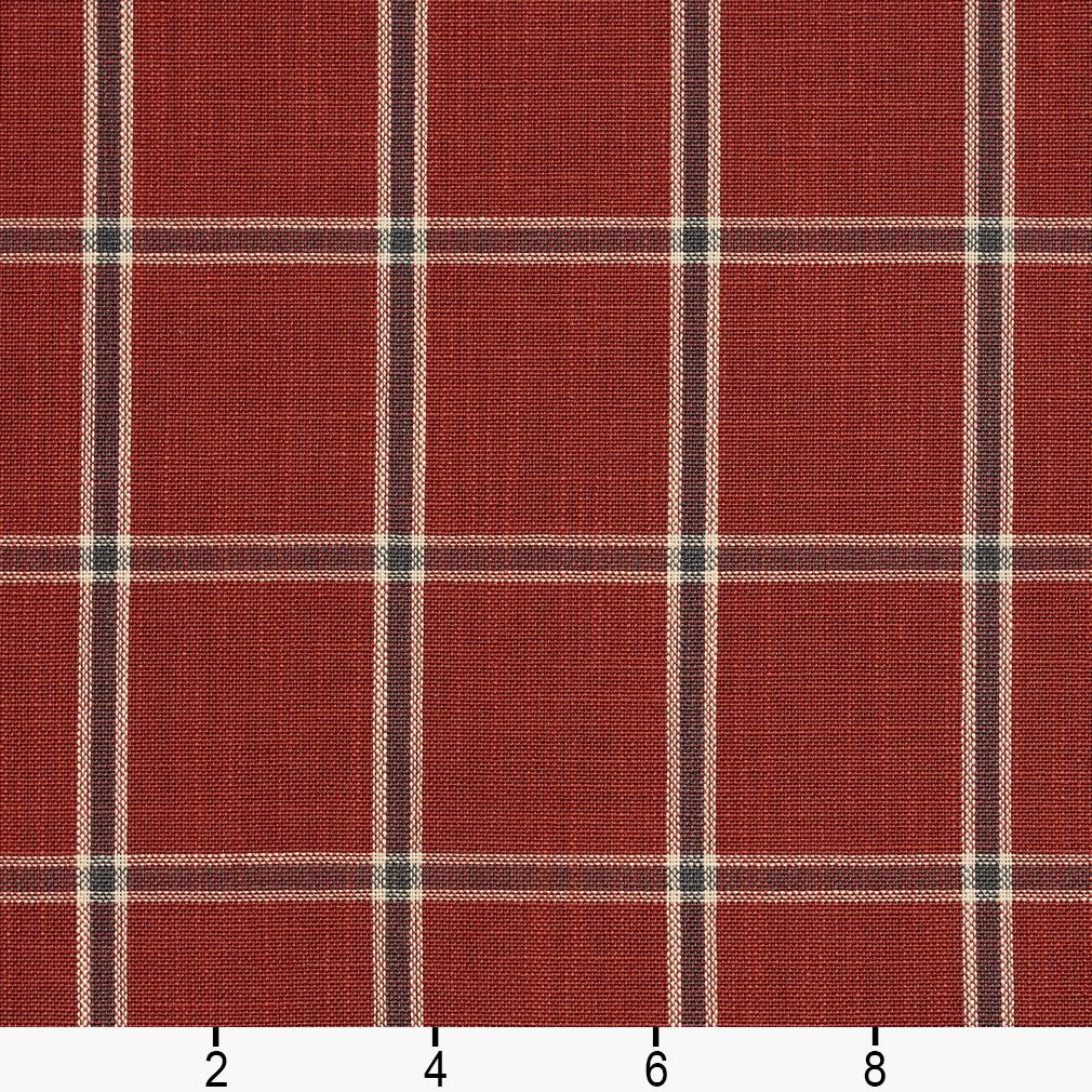 D136 Plaid Brick Windowpane Red & Burgundy Charlotte Fabrics