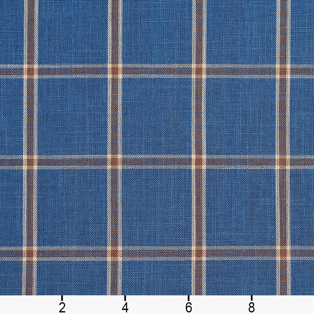 D137 Plaid Wedgewood Windowpane Blue Charlotte Fabrics