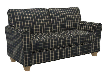 D138 Plaid Onyx Windowpane Black Charlotte Fabrics