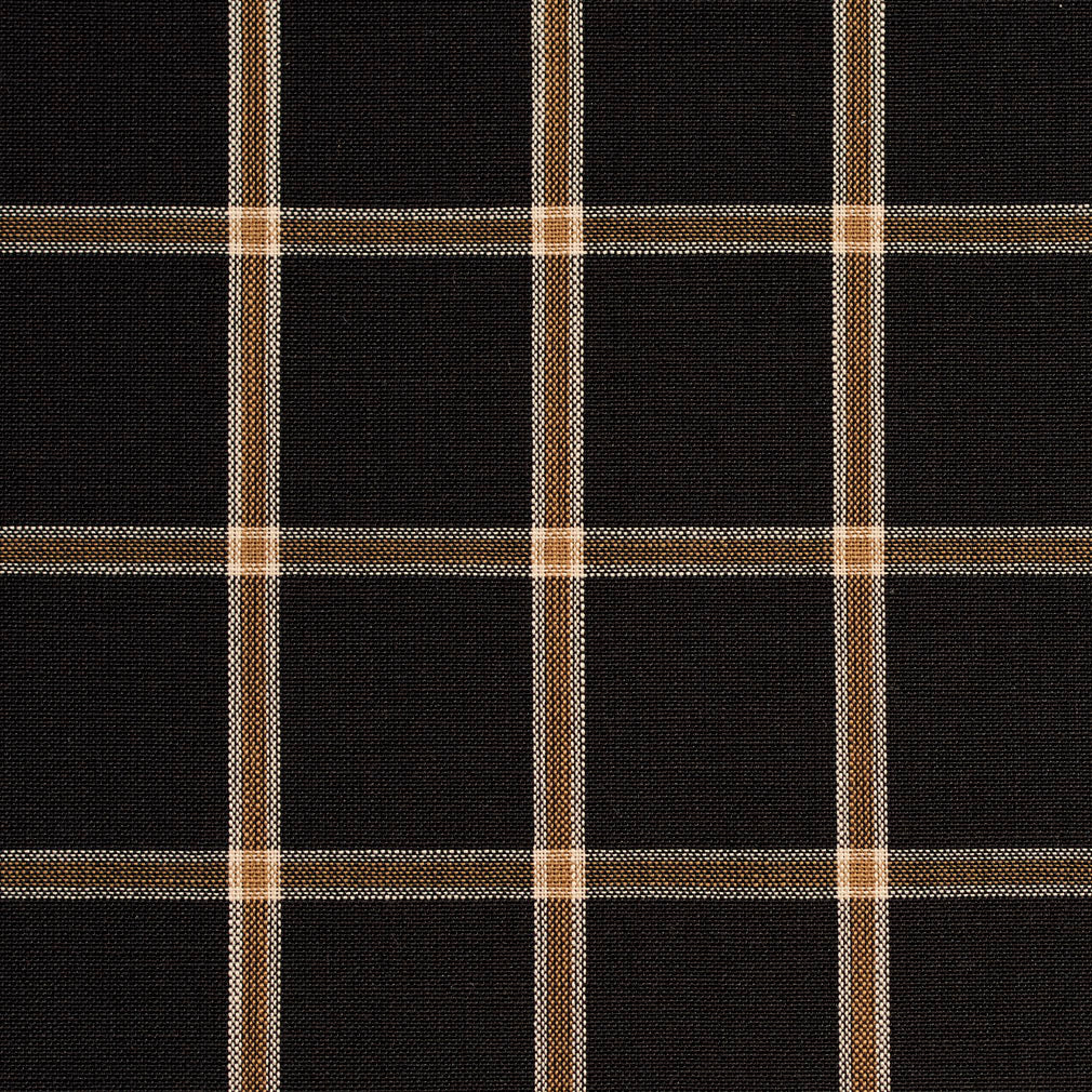 D138 Plaid Onyx Windowpane Black Charlotte Fabrics
