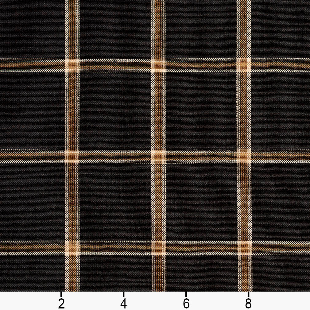 D138 Plaid Onyx Windowpane Black Charlotte Fabrics