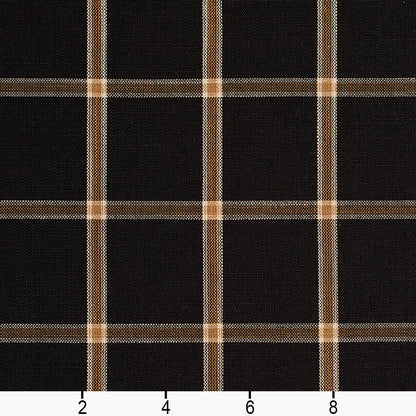 D138 Plaid Onyx Windowpane Black Charlotte Fabrics