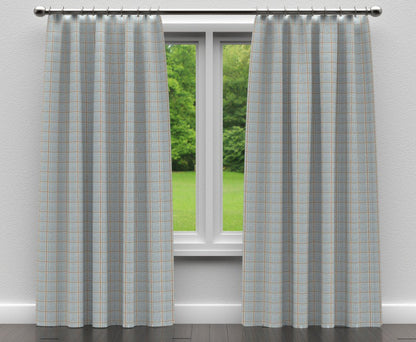 D139 Plaid Cornflower Windowpane Blue Charlotte Fabrics