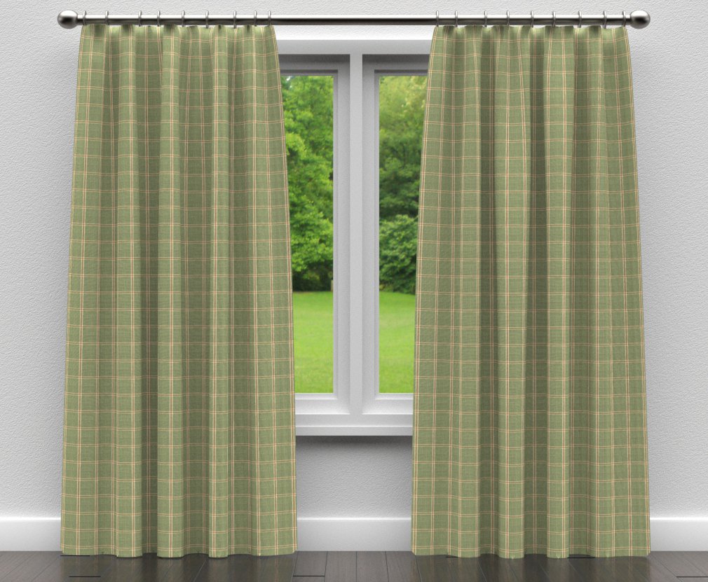 D140 Plaid Juniper Windowpane Green Charlotte Fabrics