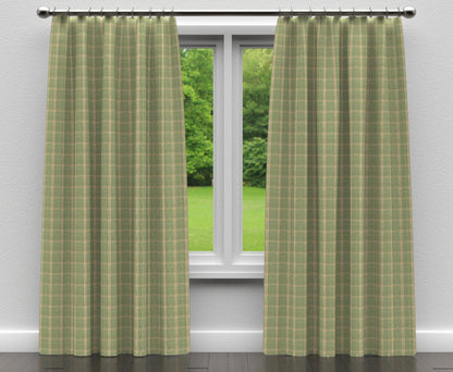 D140 Plaid Juniper Windowpane Green Charlotte Fabrics
