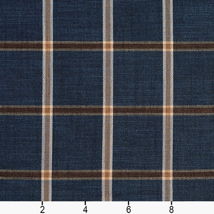 D141 Plaid Indigo Windowpane Blue Charlotte Fabrics