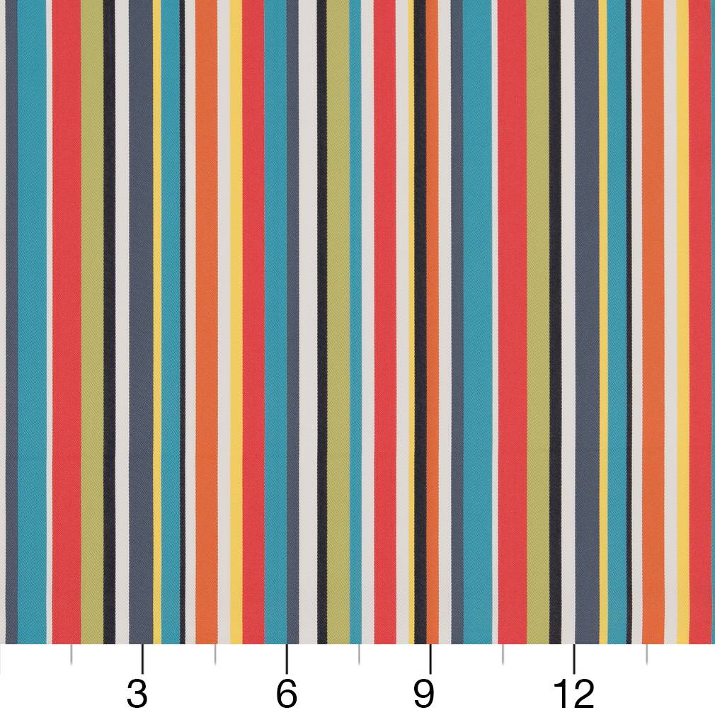 D1422 Stripe Fiesta Stripe Blue,Red & Burgundy Charlotte Fabrics