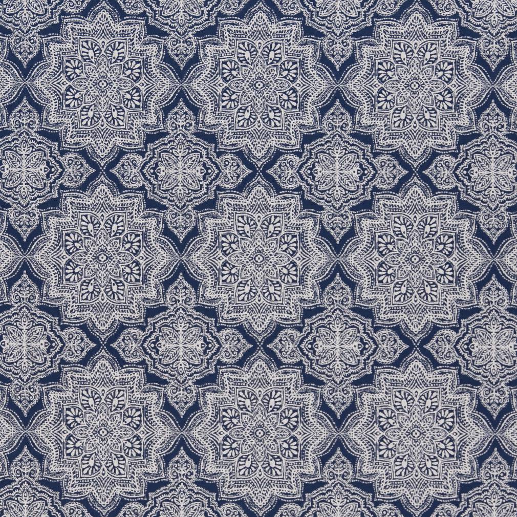 D1433 Abstract & Geometric,Global Indigo Mandala Blue Charlotte Fabrics