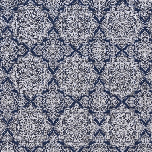 D1433 Abstract & Geometric,Global Indigo Mandala Blue Charlotte Fabrics