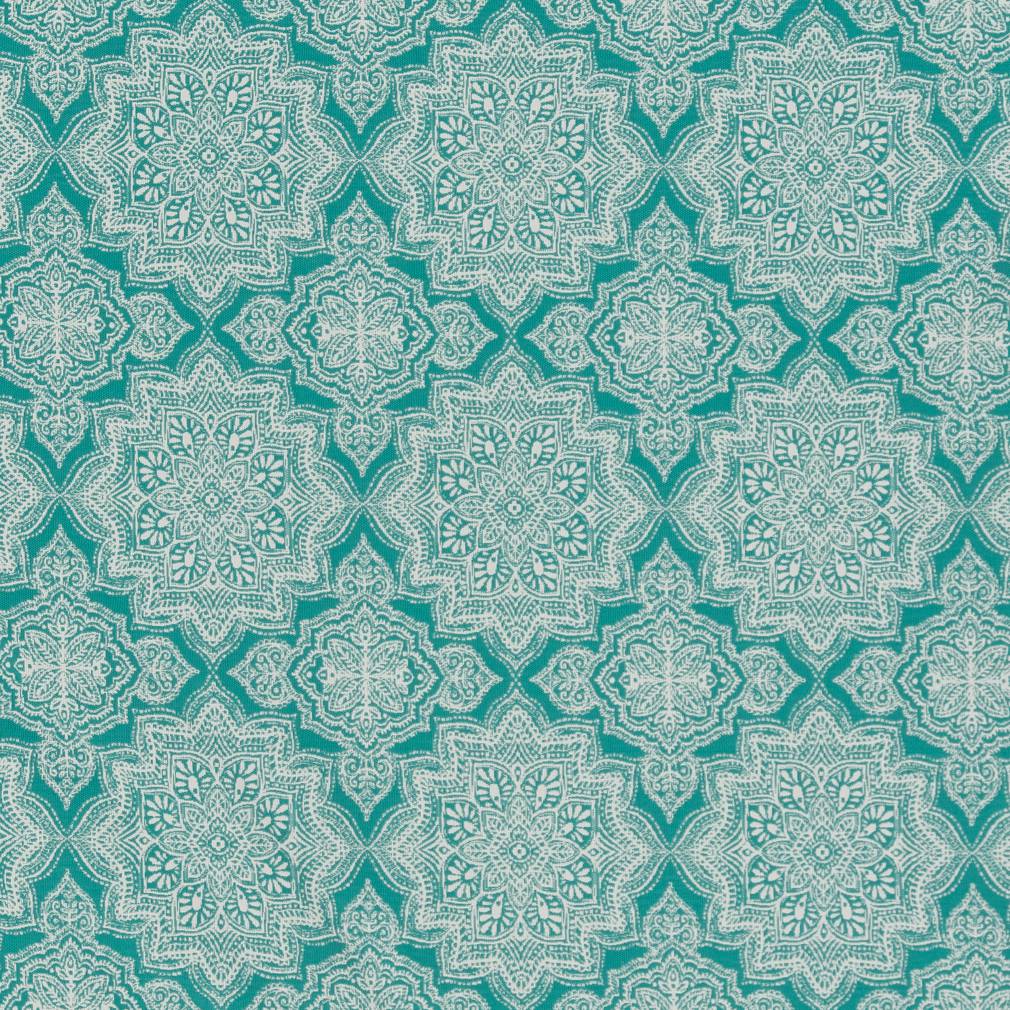 D1434 Abstract & Geometric,Global Lagoon Mandala Aqua & Teal Charlotte Fabrics
