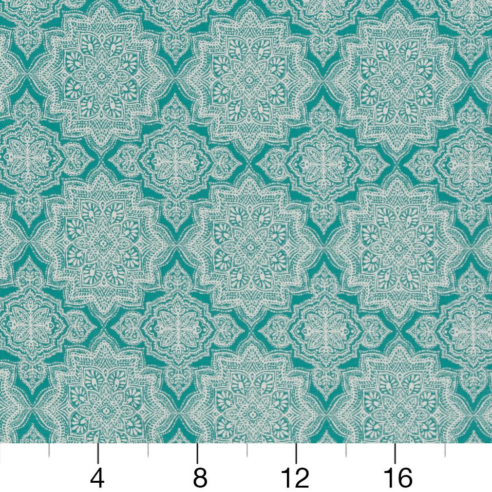 D1434 Abstract & Geometric,Global Lagoon Mandala Aqua & Teal Charlotte Fabrics