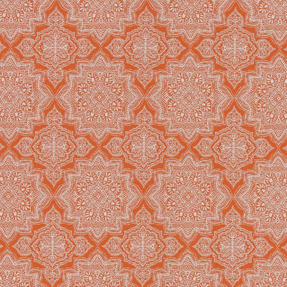 D1435 Abstract & Geometric,Global Tangerine Mandala Orange & Rust Charlotte Fabrics
