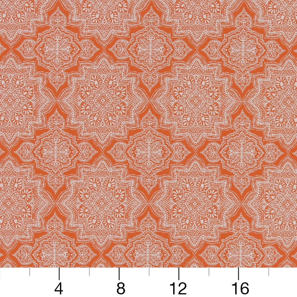 D1435 Abstract & Geometric,Global Tangerine Mandala Orange & Rust Charlotte Fabrics