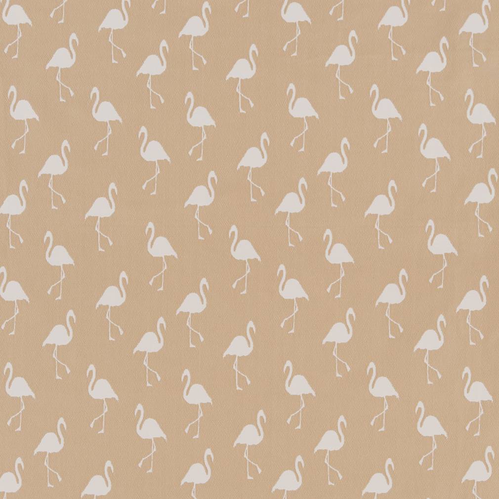 D1437 Novelty Ecru Flamingo Beige & Taupe Charlotte Fabrics