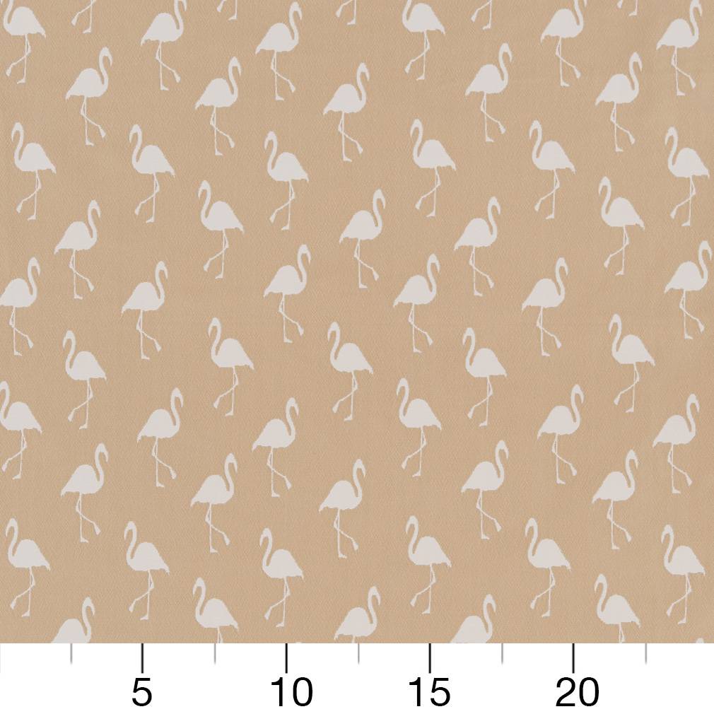 D1437 Novelty Ecru Flamingo Beige & Taupe Charlotte Fabrics