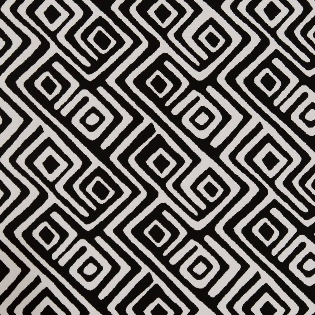 D1441 Abstract & Geometric Onyx Labyrinth Black Charlotte Fabrics