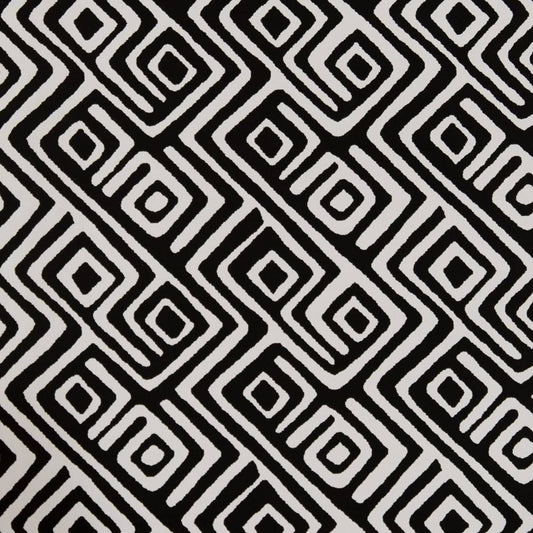 D1441 Abstract & Geometric Onyx Labyrinth Black Charlotte Fabrics