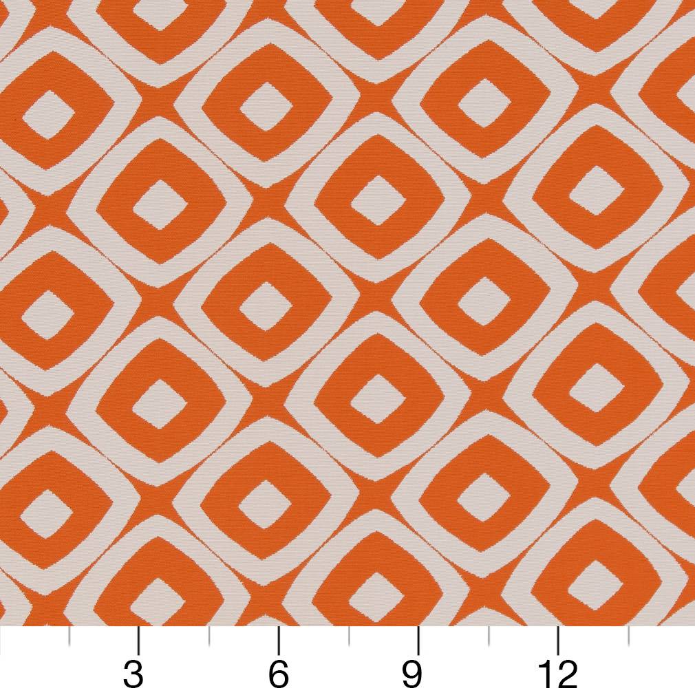 D1457 Abstract & Geometric Tangerine Mayan Orange & Rust Charlotte Fabrics