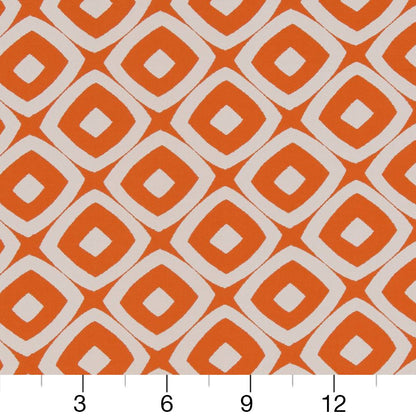 D1457 Abstract & Geometric Tangerine Mayan Orange & Rust Charlotte Fabrics