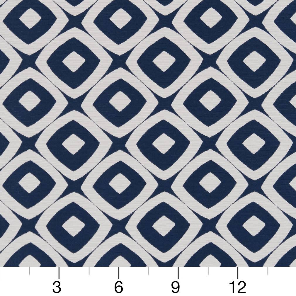 D1458 Abstract & Geometric Indigo Mayan Blue Charlotte Fabrics