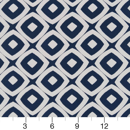 D1458 Abstract & Geometric Indigo Mayan Blue Charlotte Fabrics