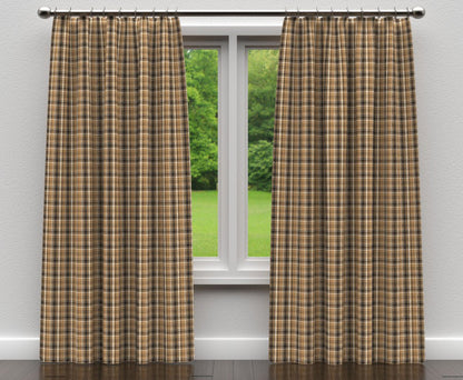 D152 Plaid Onyx Tartan Black,Brown Charlotte Fabrics