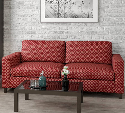 D1531 Abstract & Geometric,Small Scale Merlot Ogee Red & Burgundy Charlotte Fabrics