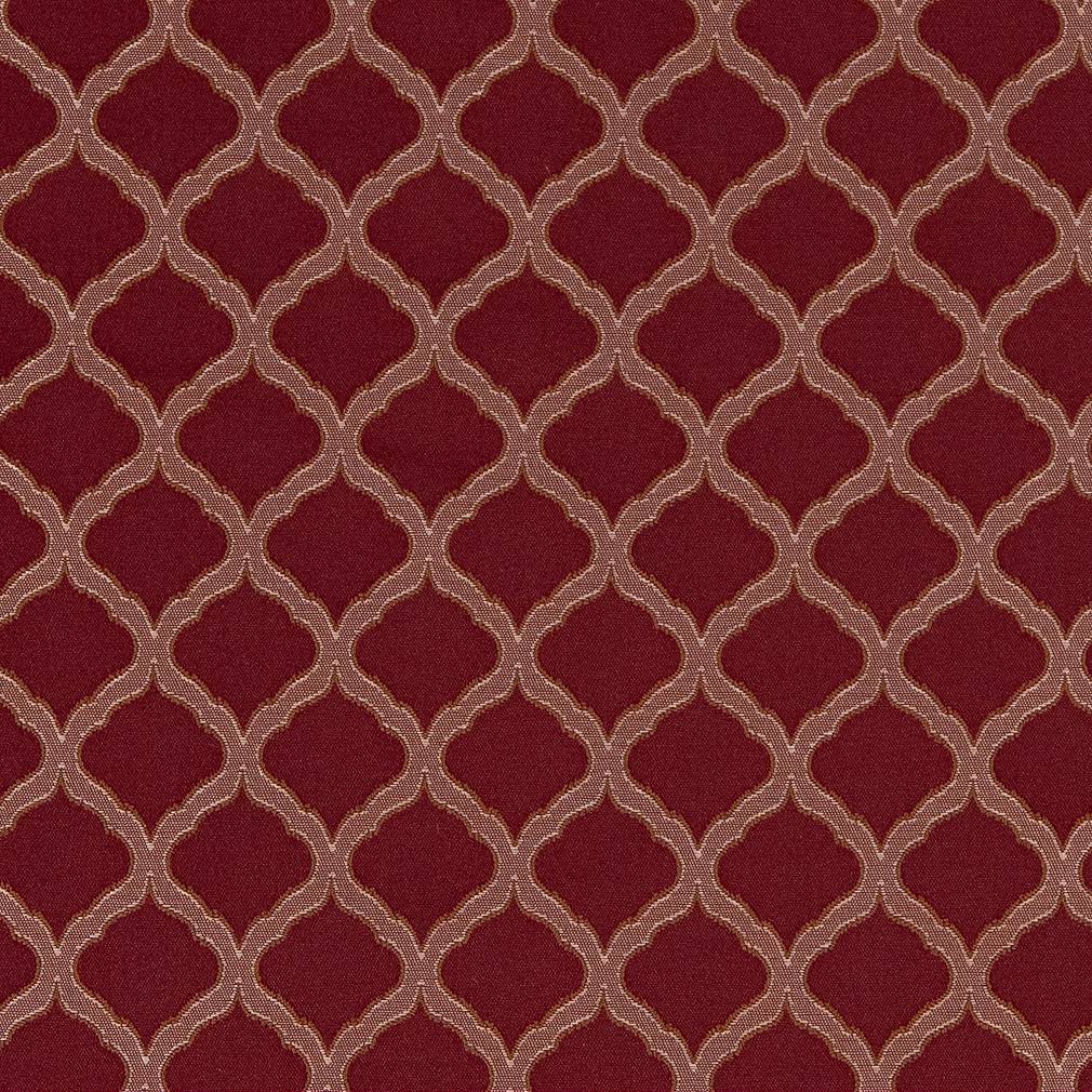 D1531 Abstract & Geometric,Small Scale Merlot Ogee Red & Burgundy Charlotte Fabrics