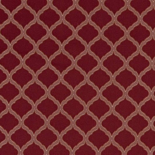 D1531 Abstract & Geometric,Small Scale Merlot Ogee Red & Burgundy Charlotte Fabrics