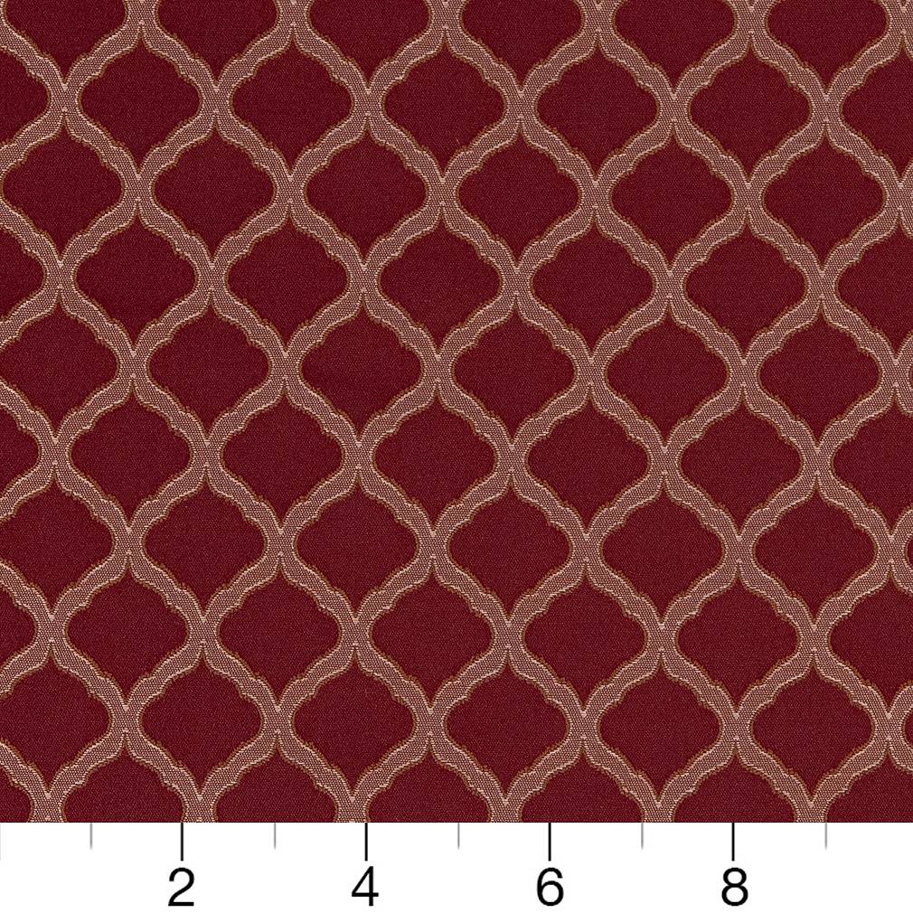 D1531 Abstract & Geometric,Small Scale Merlot Ogee Red & Burgundy Charlotte Fabrics