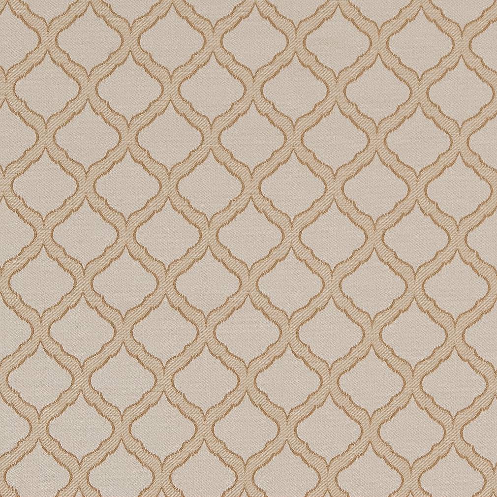 D1535 Abstract & Geometric,Small Scale Parchment Ogee Beige & Taupe Charlotte Fabrics