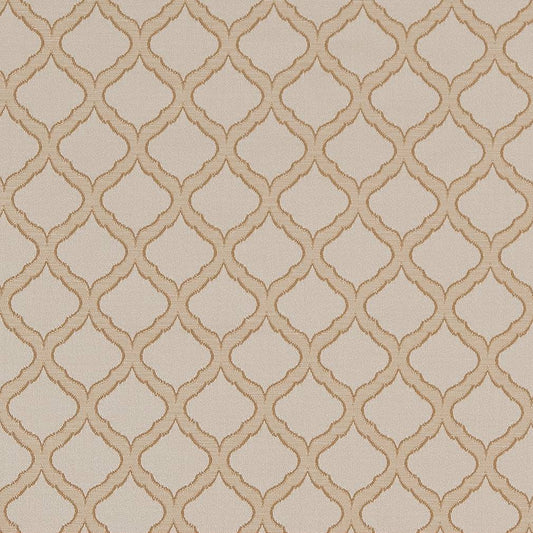 D1535 Abstract & Geometric,Small Scale Parchment Ogee Beige & Taupe Charlotte Fabrics