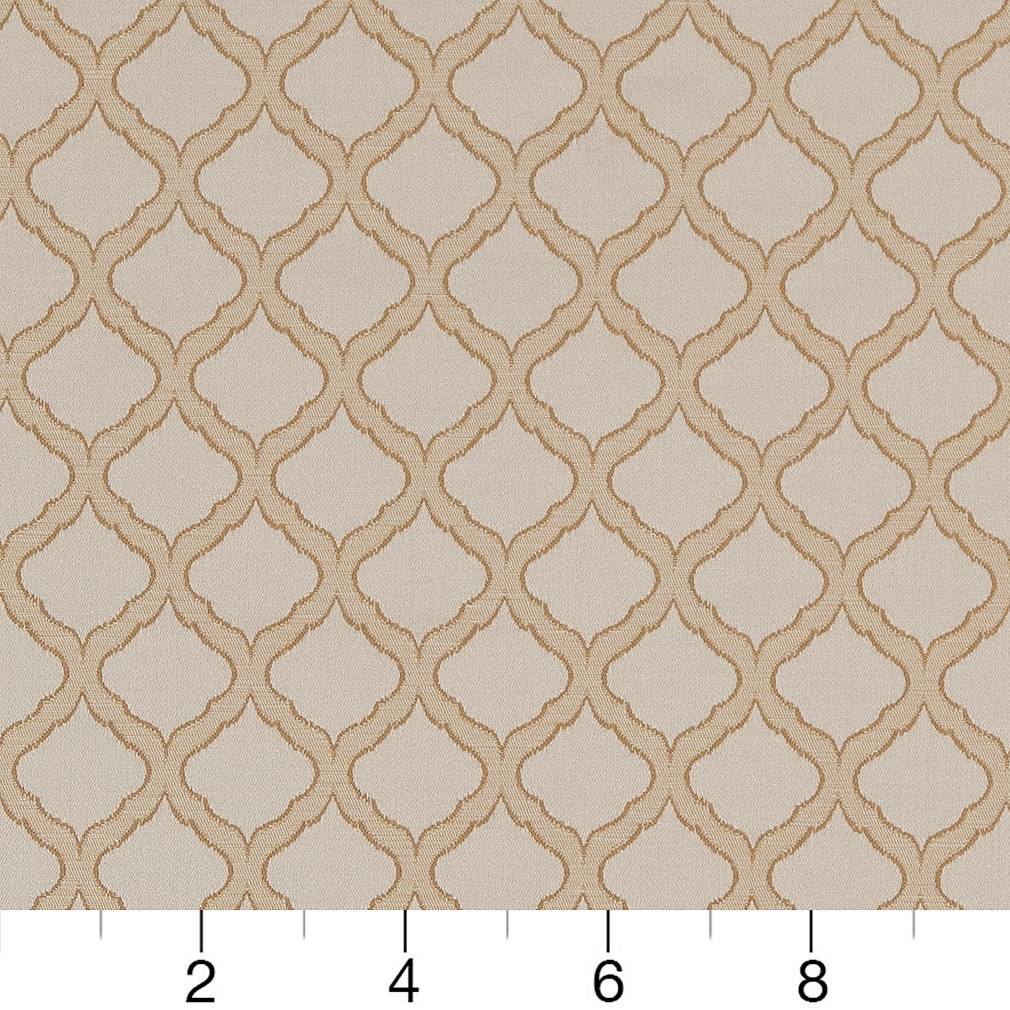 D1535 Abstract & Geometric,Small Scale Parchment Ogee Beige & Taupe Charlotte Fabrics
