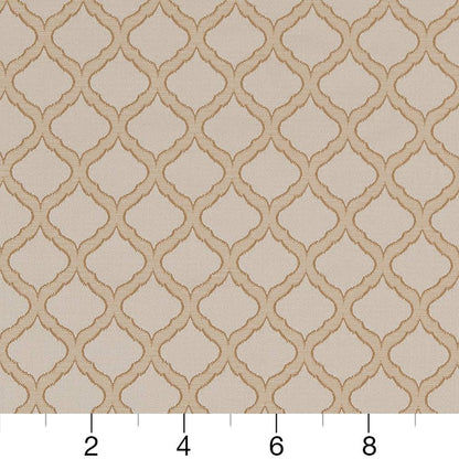 D1535 Abstract & Geometric,Small Scale Parchment Ogee Beige & Taupe Charlotte Fabrics
