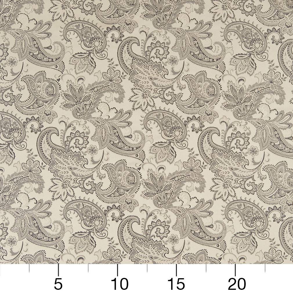D1561 Floral,Paisley Platinum Paisley Grey & Silver Charlotte Fabrics
