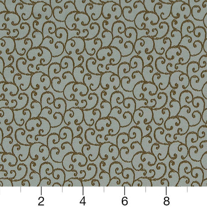 D1565 Small Scale Seaglass Vine Aqua & Teal Charlotte Fabrics