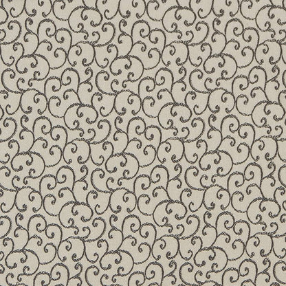 D1569 Small Scale Platinum Vine Grey & Silver Charlotte Fabrics