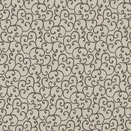 D1569 Small Scale Platinum Vine Grey & Silver Charlotte Fabrics