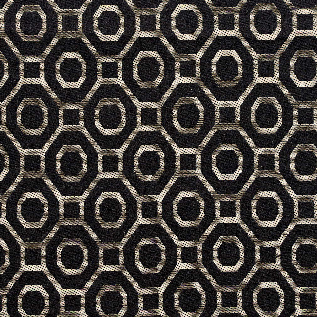 D161 Abstract & Geometric Ebony Black Charlotte Fabrics