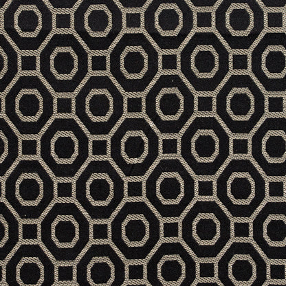 D161 Abstract & Geometric Ebony Black Charlotte Fabrics
