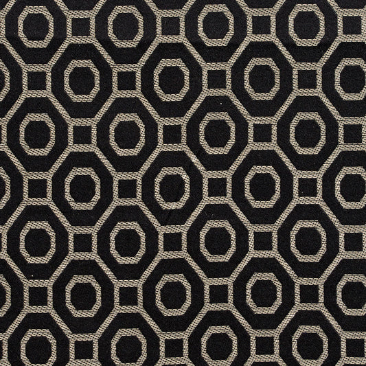 D161 Abstract & Geometric Ebony Black Charlotte Fabrics