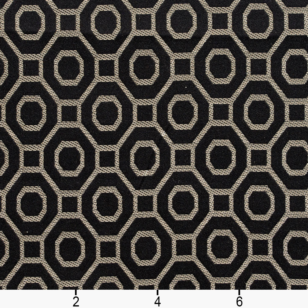 D161 Abstract & Geometric Ebony Black Charlotte Fabrics