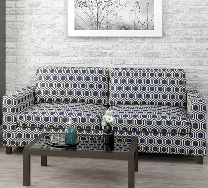 D1636 Abstract & Geometric Indigo Blue Charlotte Fabrics