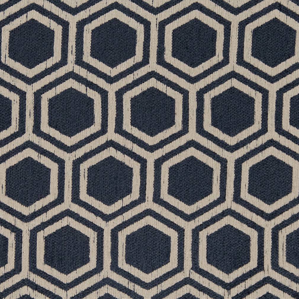 D1636 Abstract & Geometric Indigo Blue Charlotte Fabrics