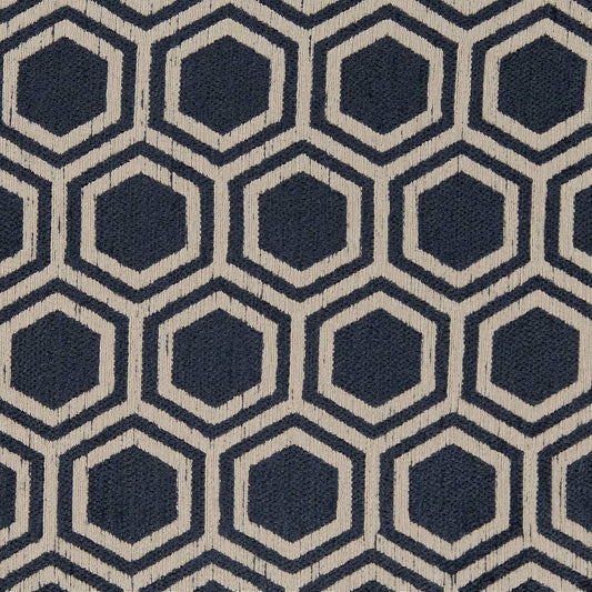 D1636 Abstract & Geometric Indigo Blue Charlotte Fabrics