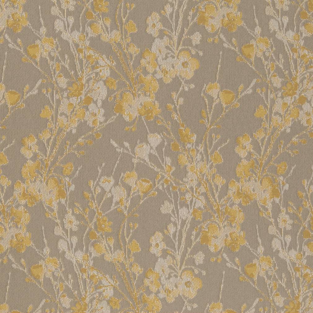 D1643 Floral Goldenrod Gold & Yellow,Grey & Silver Charlotte Fabrics