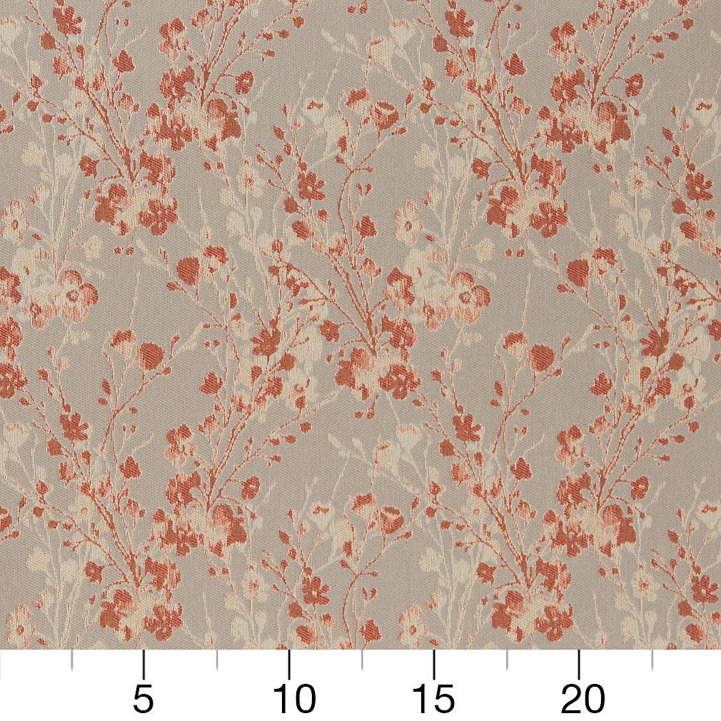 D1644 Floral Spice Orange & Rust Charlotte Fabrics