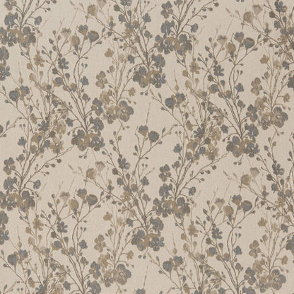 D1645 Floral Oxford Grey & Silver Charlotte Fabrics